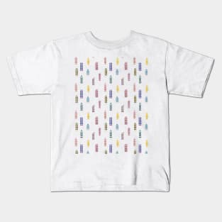 Facades of old canal houses from Amsterdam city illustration patern Kids T-Shirt